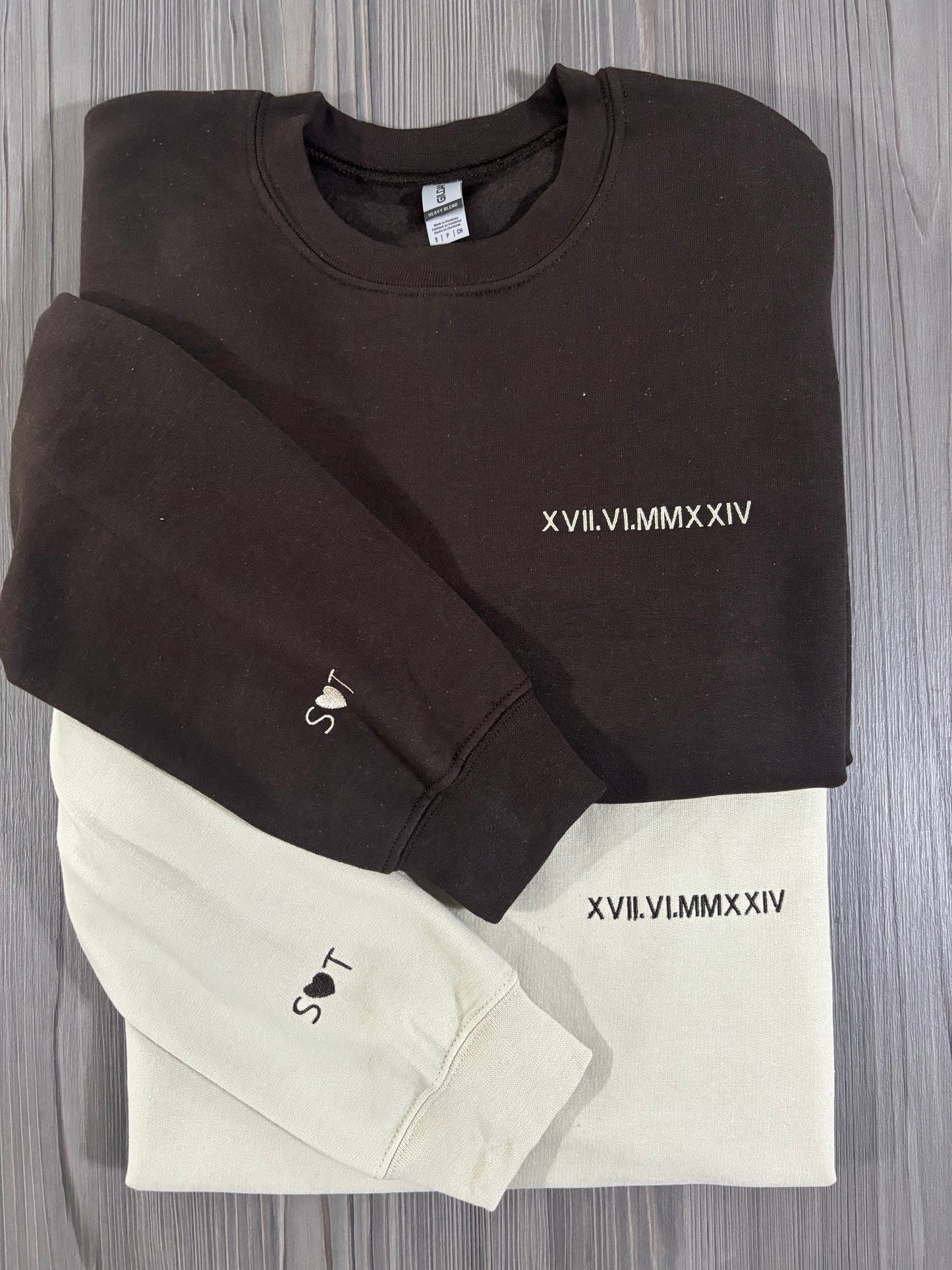 Customised Hoodie for Couples, Personalised Sweatshirt with Roman Numerals Unique Anniversary Gift Matching His and Hers Engagement Date